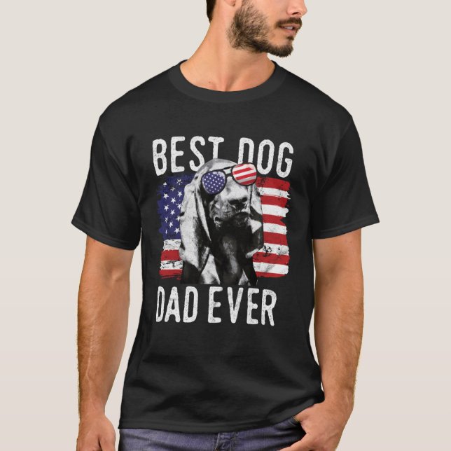 Camiseta Bandera estadounidense mejor padre de perro jamás  (Anverso)