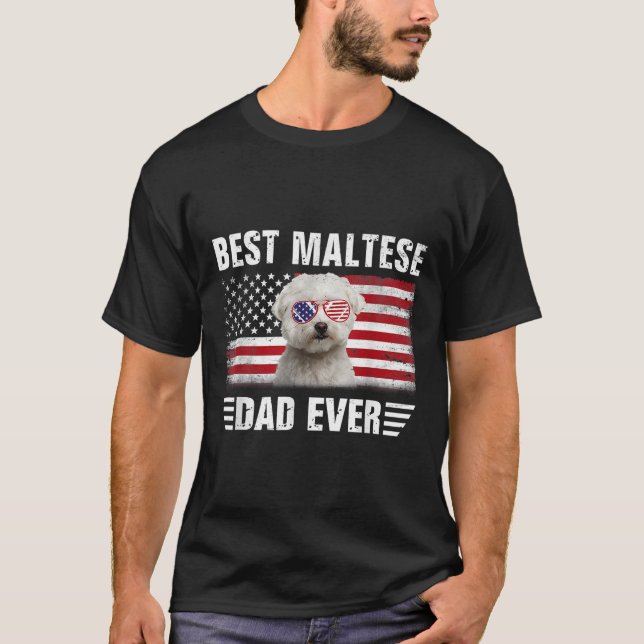 Camiseta Bandera estadounidense mejor padre maltés de la hi (Anverso)