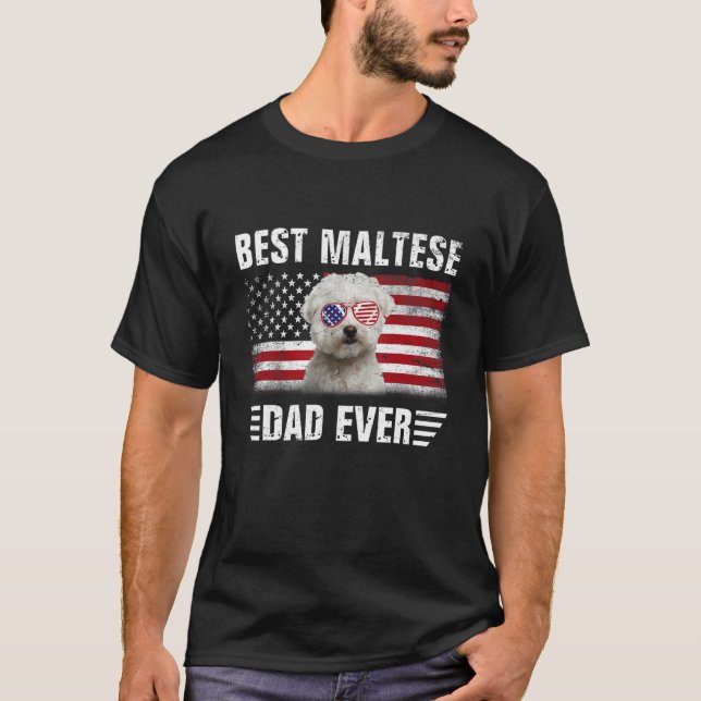 Camiseta Bandera estadounidense mejor padre maltés que papá (Anverso)