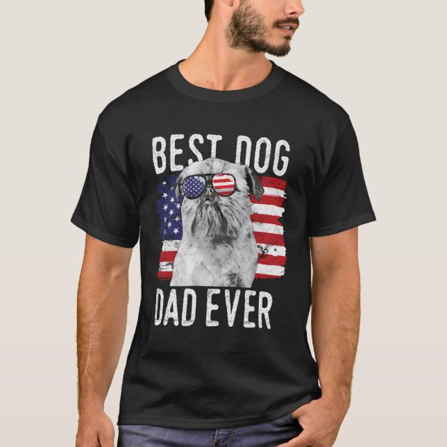 Camiseta Bandera estadounidense mejor perro papá jamás Brus (Anverso)