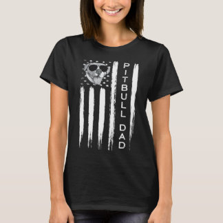 Camiseta Bandera estadounidense Mejor Pitbull Dad Funny Pit