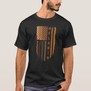 Camiseta Bandera estadounidense Melanin Historia negra Mela