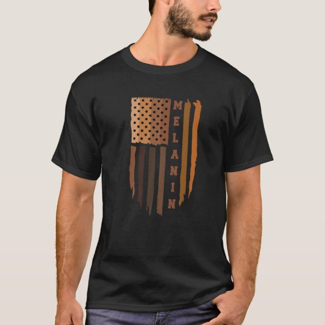 Camiseta Bandera estadounidense Melanin - Historia negra T  (Anverso)