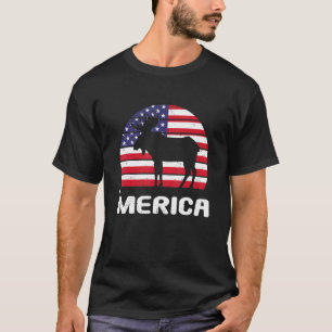 Camiseta Bandera Estadounidense Merica Moose Independencia 