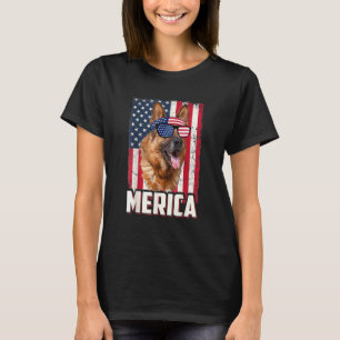 Camiseta Bandera Estadounidense Merica Pastor Alemán 4 De J