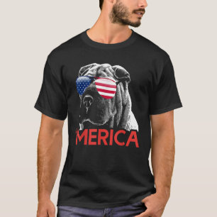Camiseta Bandera estadounidense Merica Shar Pei 4 de julio