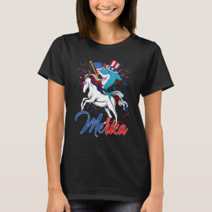 Camiseta Bandera Estadounidense Merica Shark Y Unicornio Fe