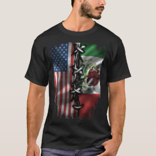 Camiseta Bandera estadounidense mexicana