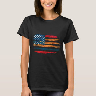 Camiseta bandera estadounidense mexicana serape cinco de ma
