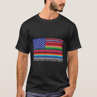 Camiseta Bandera Estadounidense Mexicana Serape Cinco De Ma