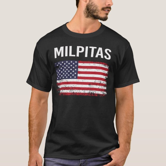Camiseta Bandera estadounidense Milpitas (Anverso)
