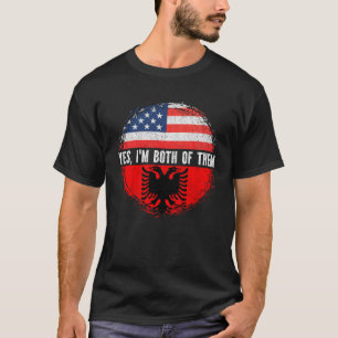 Camiseta Bandera estadounidense mitad albanesa Albania