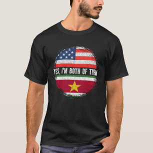 Camiseta Bandera estadounidense mitad americana de Surinam