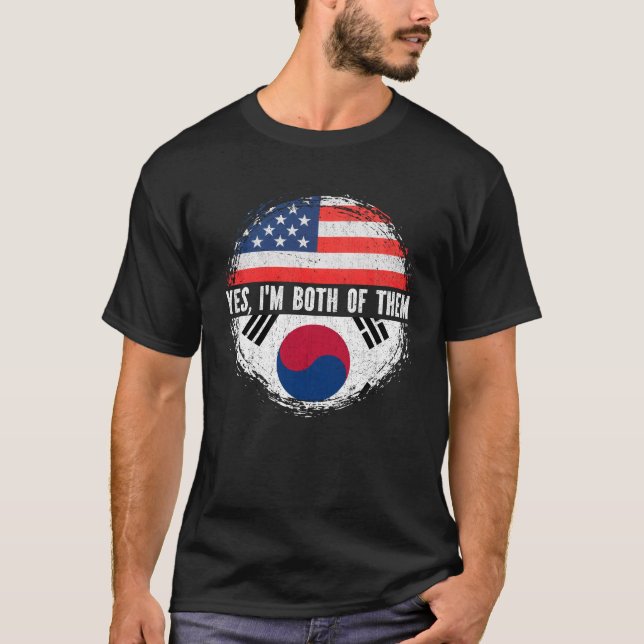 Camiseta Bandera estadounidense mitad coreana de Estados Un (Anverso)