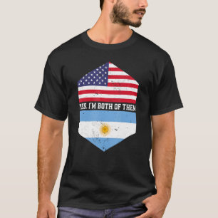 Camiseta Bandera estadounidense mitad estadounidense argent