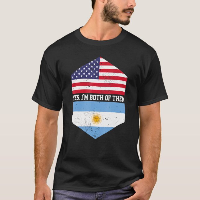Camiseta Bandera estadounidense mitad estadounidense argent (Anverso)