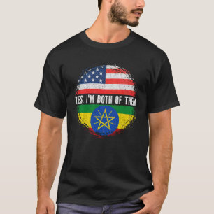 Camiseta Bandera estadounidense mitad estadounidense de Eti