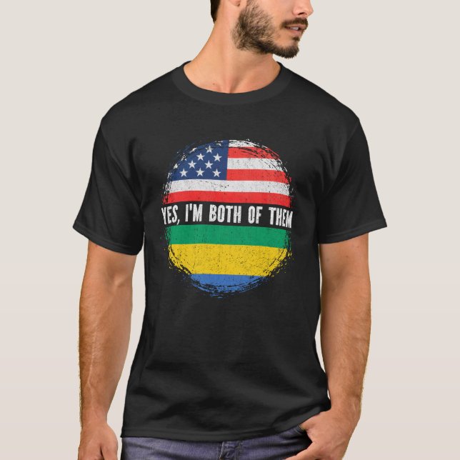 Camiseta Bandera estadounidense mitad estadounidense de Gab (Anverso)