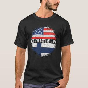 Camiseta Bandera estadounidense mitad finlandesa Finlandia