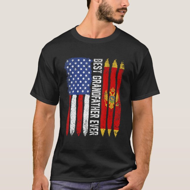 Camiseta Bandera estadounidense Montenegro bandera Mejor ab (Anverso)