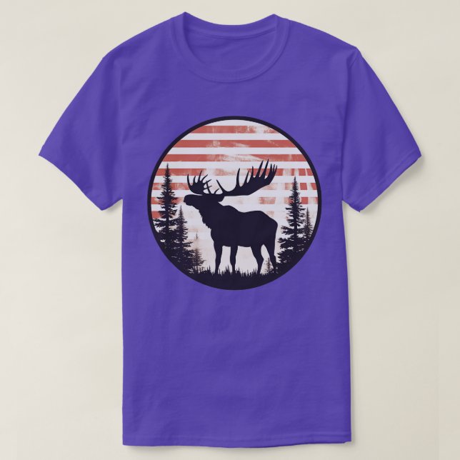 Camiseta Bandera estadounidense Moose 3 (Diseño del anverso)