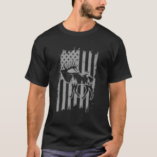 Camiseta Bandera estadounidense Moose Alaska Especie de caz