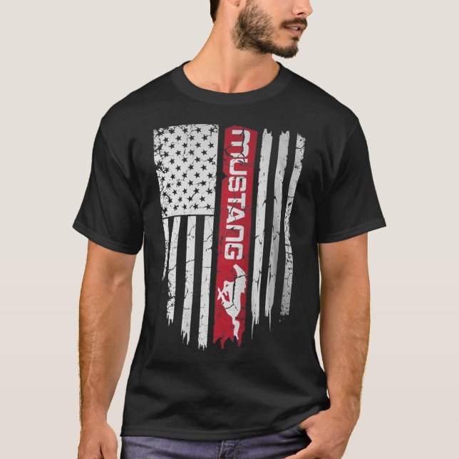 Camiseta Bandera estadounidense Mustang (Anverso)