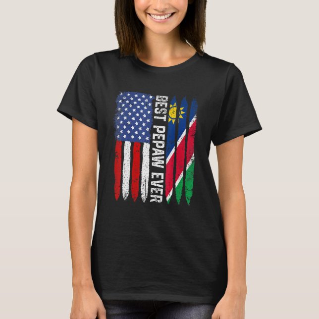 Camiseta Bandera estadounidense Namibia bandera mejor famil (Anverso)