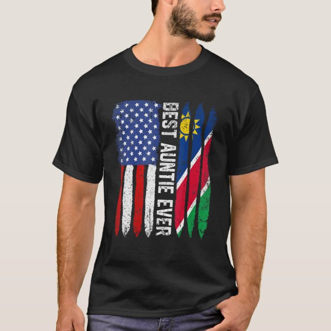 Camiseta Bandera estadounidense Namibia bandera mejor tía d (Anverso)