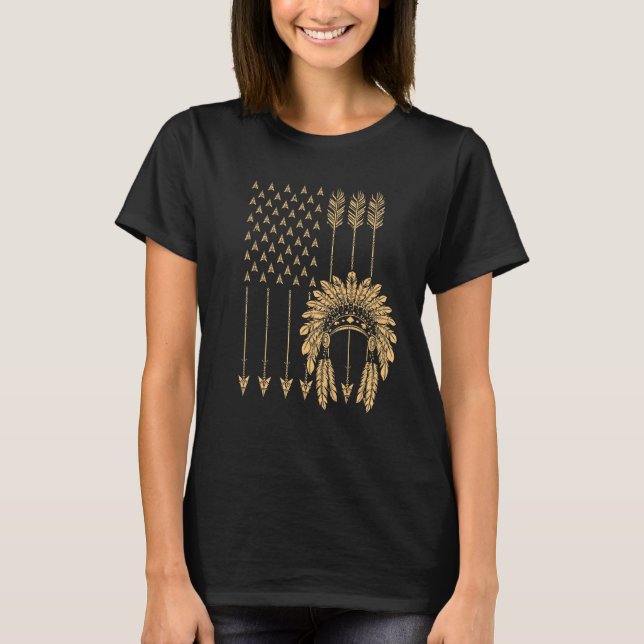 Camiseta Bandera estadounidense nativa Guay Usa Tribe Patri (Anverso)