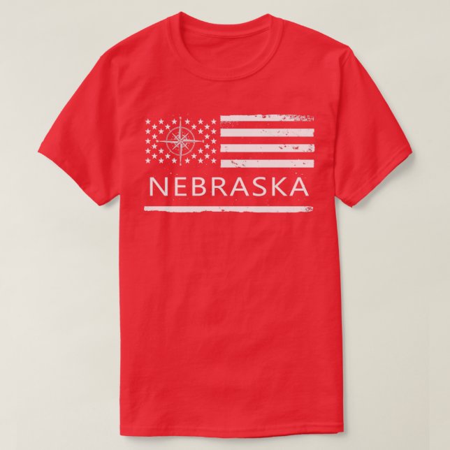 Camiseta Bandera Estadounidense Nebraska Nebraska (Diseño del anverso)