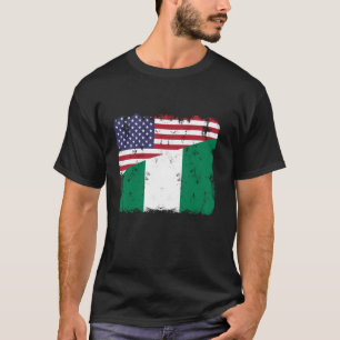 Camiseta Bandera estadounidense nigeriana Nigeria Orgullo p