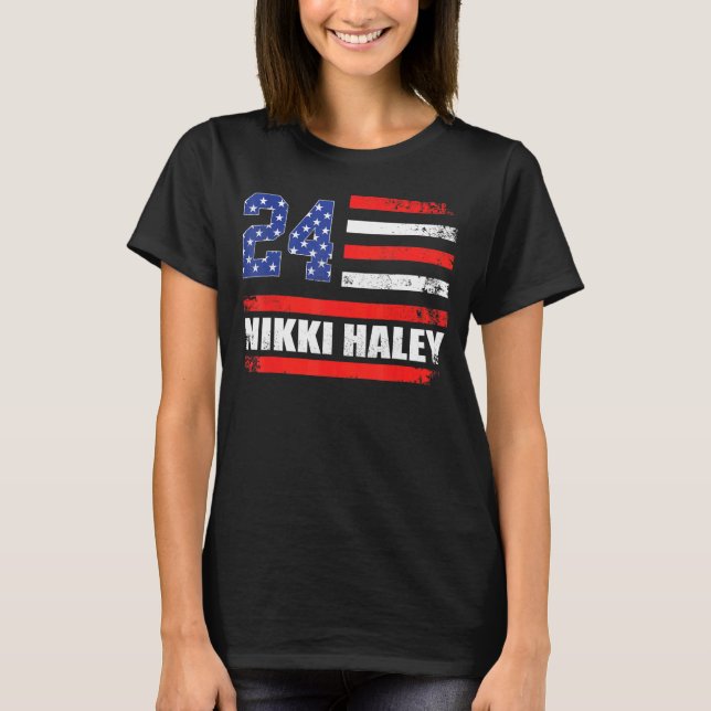 Camiseta Bandera estadounidense Nikki Haley 2024 Bandera es (Anverso)