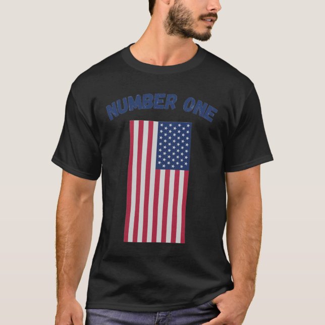 Camiseta Bandera estadounidense número uno Colección Patrió (Anverso)