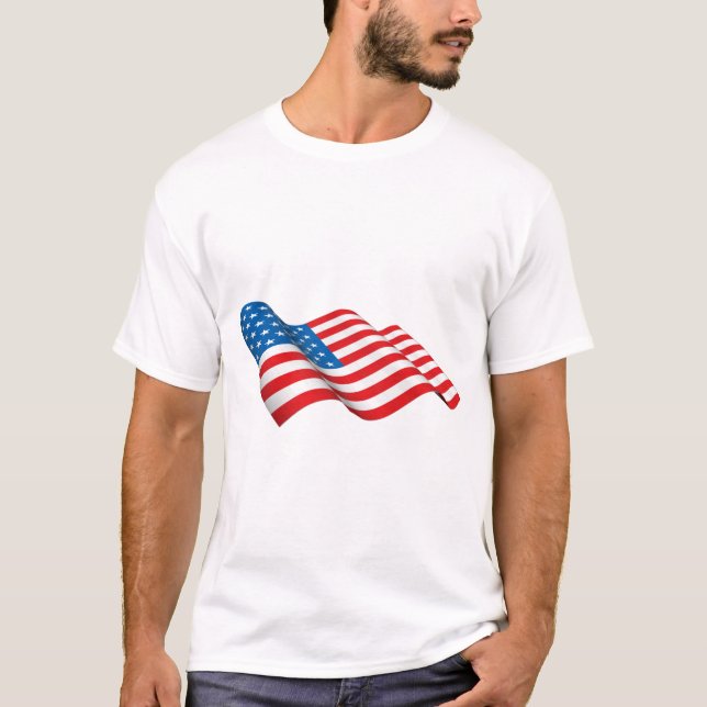 Camiseta Bandera estadounidense ondeando (Anverso)