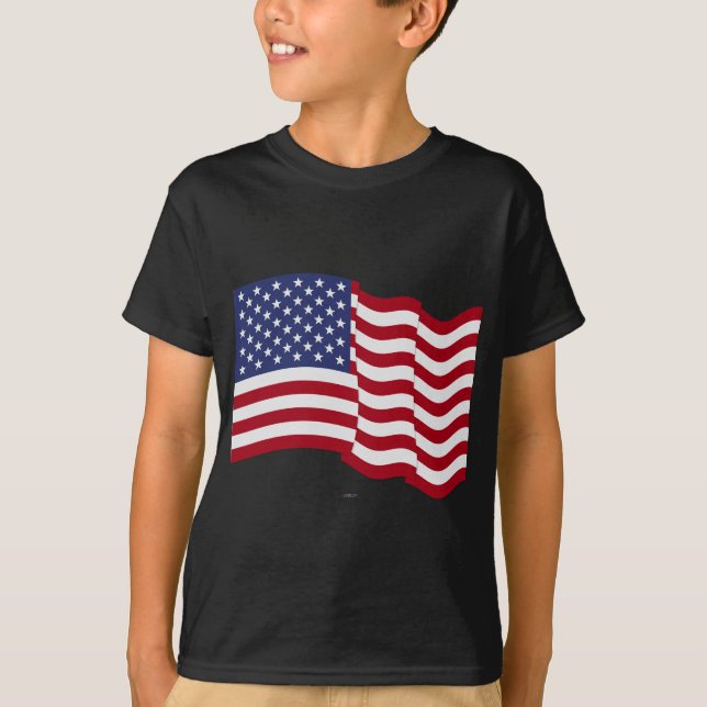 Camiseta Bandera estadounidense ondeando (Anverso)