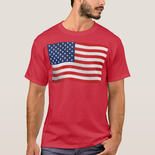 Camiseta Bandera estadounidense ondeando (Anverso)