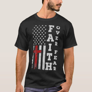 Camiseta Bandera estadounidense Orgullosa Fe Cristiana Por 