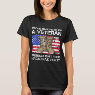 Camiseta Bandera Estadounidense Orgullosa Hija De Un Vetera