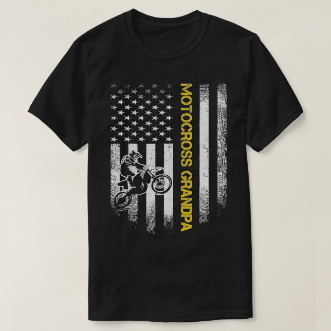 Camiseta Bandera estadounidense Orgullosa Motocross Dirt Bi (Diseño del anverso)