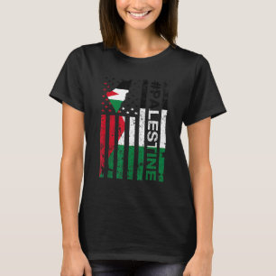 Camiseta Bandera Estadounidense Palestina Usa Orgullo