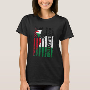 Camiseta Bandera Estadounidense Palestina Usa Orgullo