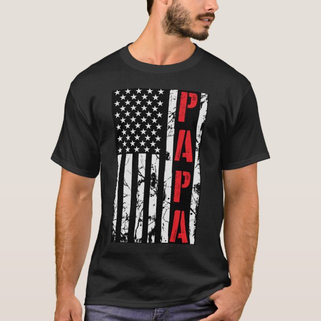 Camiseta Bandera estadounidense Papa (Anverso)