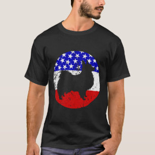 Camiseta Bandera estadounidense Papillon Dog
