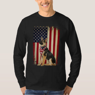 Camiseta Bandera estadounidense pastora alemana independenc