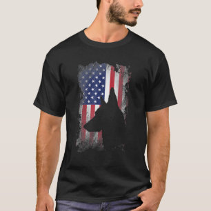 Camiseta Bandera estadounidense pastora alemana perro patri