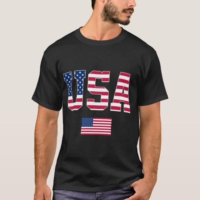 Camiseta Bandera Estadounidense Patriótica 4 De Julio En Es (Anverso)
