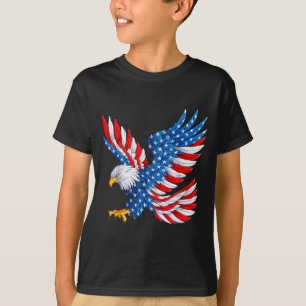 Camiseta Bandera estadounidense patriótica águila calva 4 d