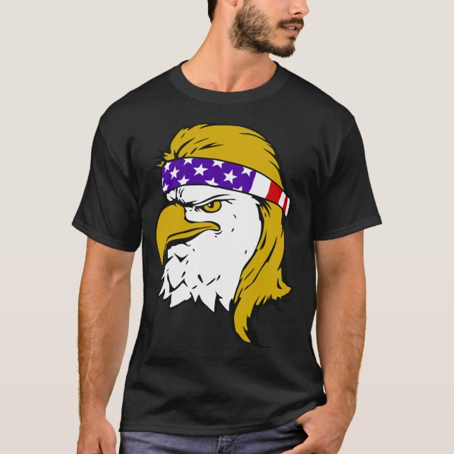 Camiseta Bandera estadounidense Patriótica Bald Eagle (Anverso)