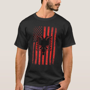 Camiseta Bandera Estadounidense Patriótica Bandera Albanesa